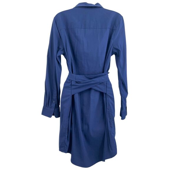 UNTUCKIT Women's Angela Shirt Dress Long Sleeve Blue Stretch Cotton Size 10 - Picture 7 of 16